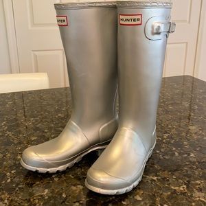 HUNTER Girls 4 Silver Original Classic Rainboot